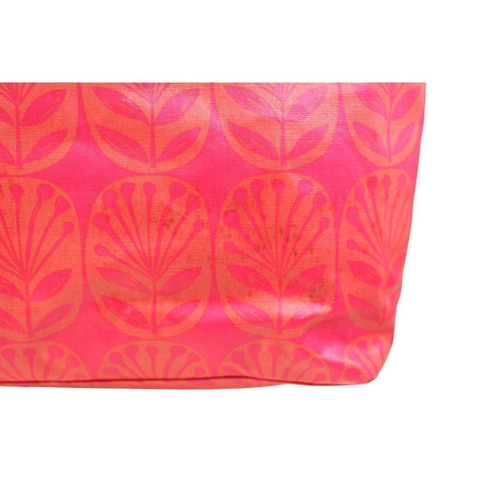 LARGE Sigrid Olsen COATED PINK COTTON BLEND SHOULDER BAG HANDBAG TOTE CARRY ON - Picture 5 of 14